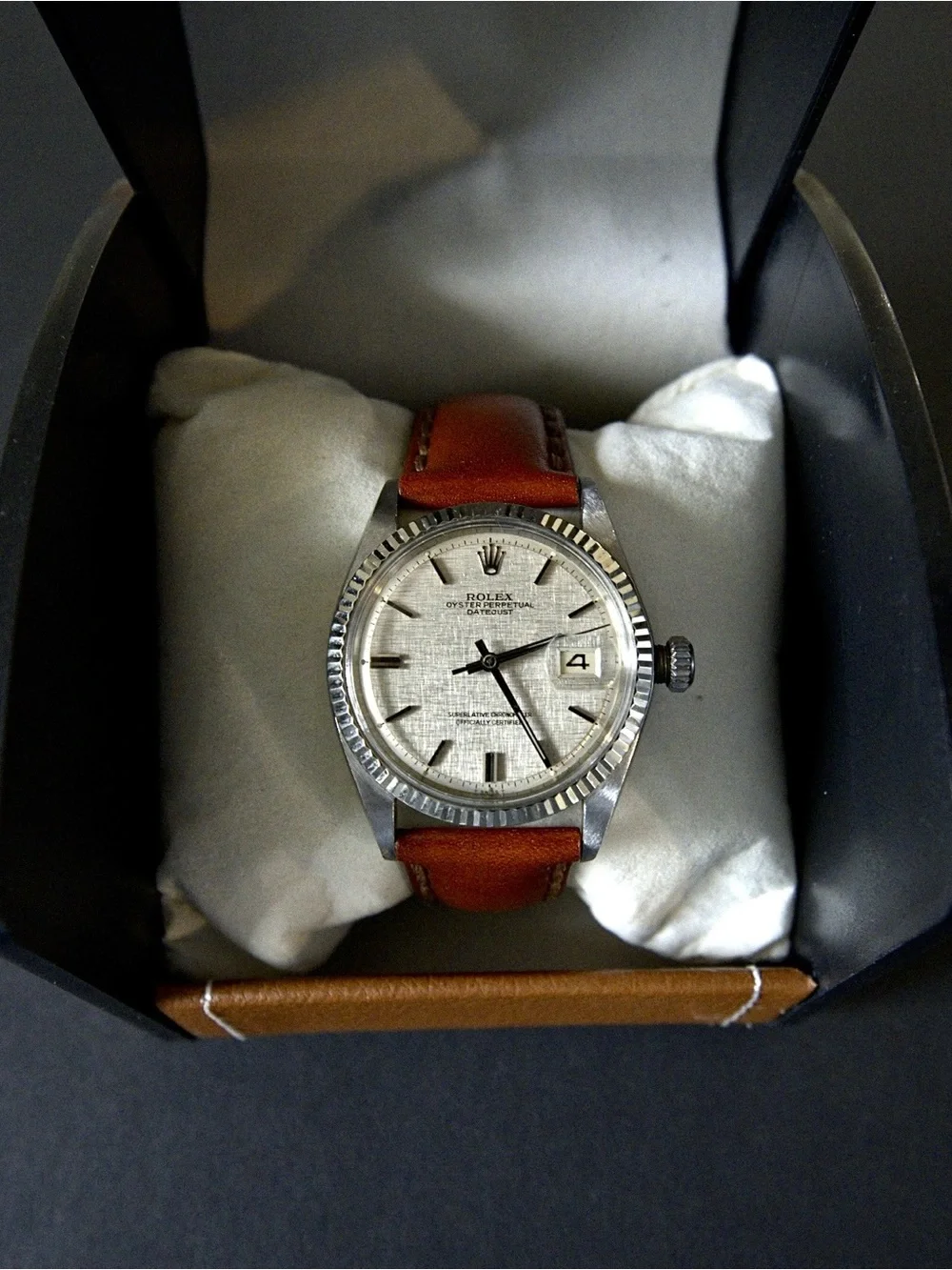 Rolex Datejust Ref 1600 Silver Linen Dial Fluted Bezel Vintage. - Picture 10 of 10